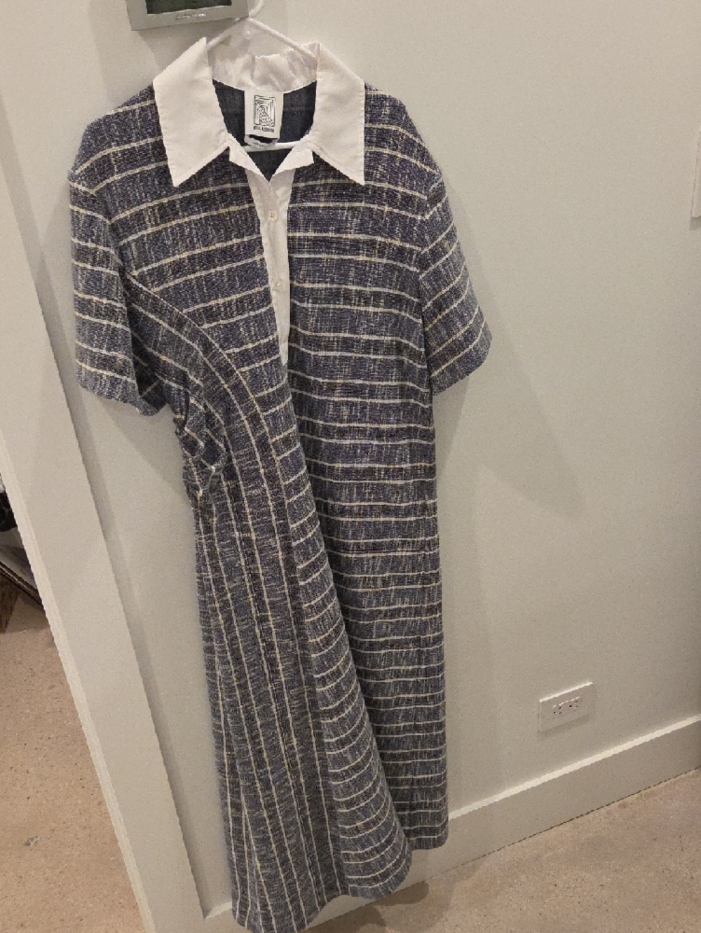 Rosie Assoulin Abstract Striped Midi Polo Shirtdress - Retail $895 - Like new - Picture 5 of 7